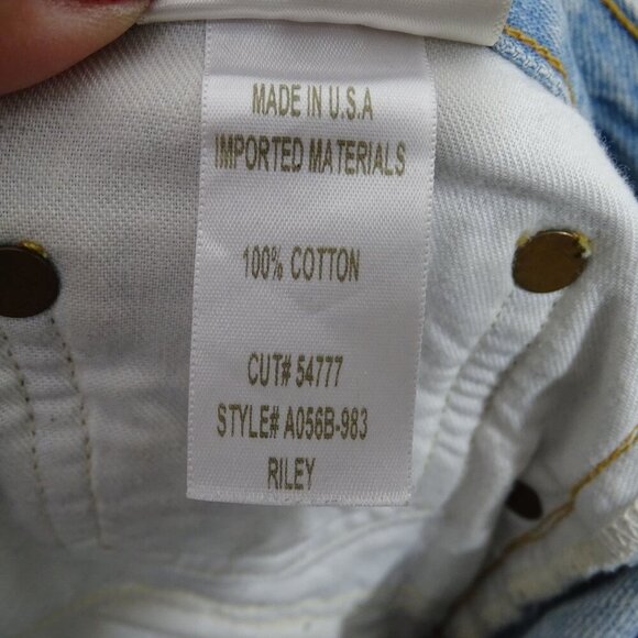 Agolde Riley High Rise Slim Straight Ripped Jeans Size 25 Light Wash Button Fly - Picture 6 of 7